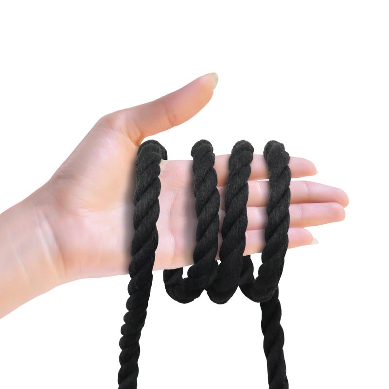 VEIZEDD Black Rope 3/8 inch ? 100 feet Soft Cotton Rope for Crafts  Home Decor  Wall Hanging - Image 3